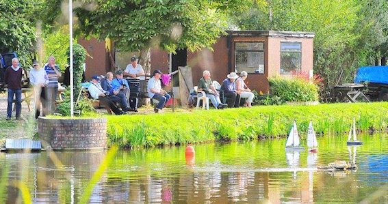 Canal side scene at Over - sunny day
